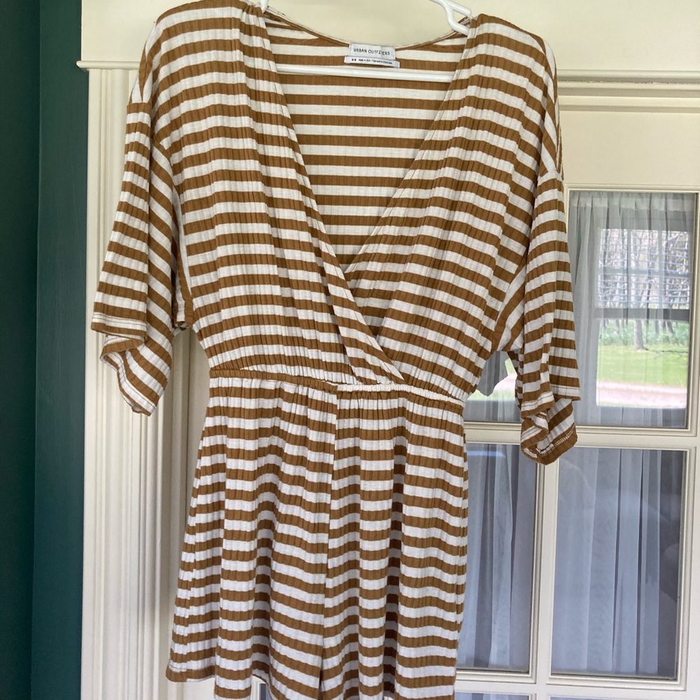 Urban Outfitters knit ribbed mustard romper
